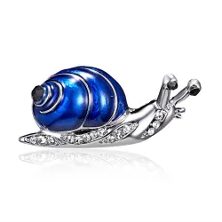 Escargot en cristal bleu - broche