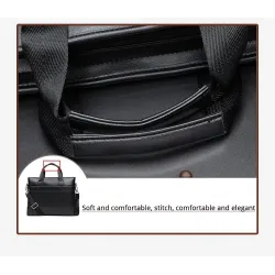 Sac d'affaires élégant à bandoulière - cuir