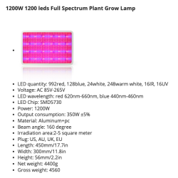 Lampe de culture à LED - spectre complet - 300W - 1600W