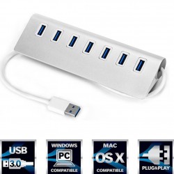 Répartiteur aluminium - USB 3.0 - USB 7 ports - HUB