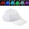 Casquette de baseball - fibre optique - LED - USB - blanc