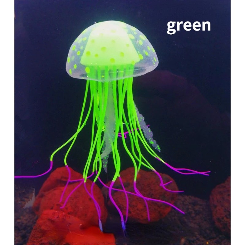 Méduse lumineuse en silicone - décoration aquarium