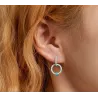Boucles d'oreilles double anneau turquoise - Argent 925