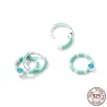 Boucles d'oreilles double anneau turquoise - Argent 925
