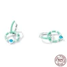 Boucles d'oreilles double anneau turquoise - Argent 925
