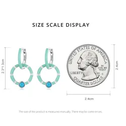 Boucles d'oreilles double anneau turquoise - Argent 925