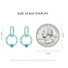 Boucles d'oreilles double anneau turquoise - Argent 925