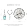 Boucles d'oreilles longues irrégulières - zircon vert carré - argent 925