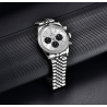 BENYAR - montre à quartz élégante - chronographe - étanche - acier inoxydable - blanc