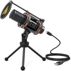 MAONO - microphone à condensateur - bouton de gain - trépied - USB