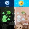 Sticker mural lumineux - bébé éléphant / lune / ballons - papier peint chambre enfant