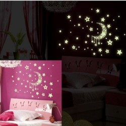 Étoiles lumineuses / lune - stickers muraux / plafond décoratifs