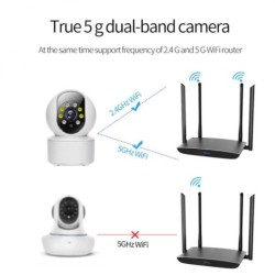 Caméra sans fil - babyphone - suivi automatique - audio bidirectionnel - 5G IP - WiFi - 720P