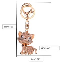 Chat en cristal - porte-clés