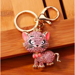 Chat en cristal - porte-clés