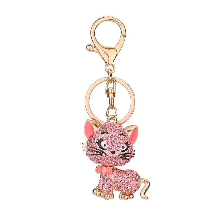 Chat en cristal - porte-clés