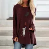 Long sleeve t-shirt - long pullover - two cats / fish printBlouses & shirts