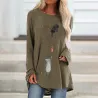 T-shirt manches longues - pull long - imprimé deux chats / poissons