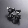 Chat double avec couronne - broche