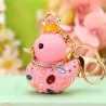 Duck with crown / crystals - keychainKeyrings