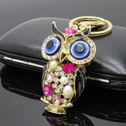 Porte-clés hibou cristal