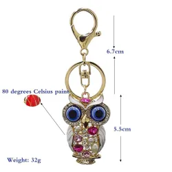 Porte-clés hibou cristal
