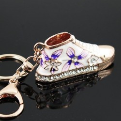 Chaussure cristal / fleurs - porte-clés