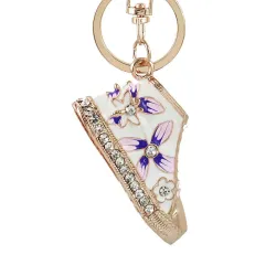 Chaussure cristal / fleurs - porte-clés