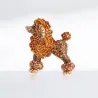 Chien caniche en cristal - broche