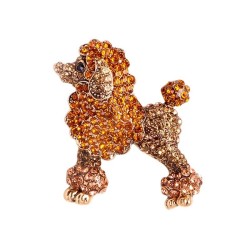 Crystal poodle dog - brooch