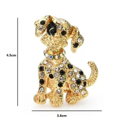 Chien assis en cristal - broche