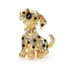 Chien assis en cristal - broche