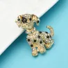 Chien assis en cristal - broche