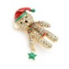 Crystal bear - red Christmas hat - broochBrooches