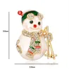 Bonhomme de neige en cristal - broche