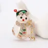 Bonhomme de neige en cristal - broche