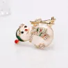 Bonhomme de neige en cristal - broche