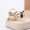 Bonhomme de neige en cristal - broche