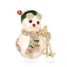 Bonhomme de neige en cristal - broche