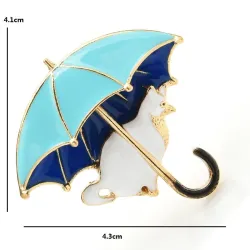 Chat sous parapluie - broche