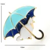 Chat sous parapluie - broche