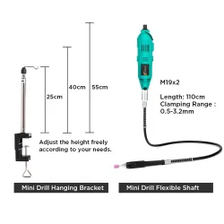Mini electric drill with drill bits - variable speed - setBits & drills