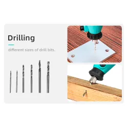 Mini electric drill with drill bits - variable speed - setBits & drills