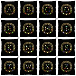 Housse de coussin déco - LED - alphabet anglais doré - 45 cm * 45 cm