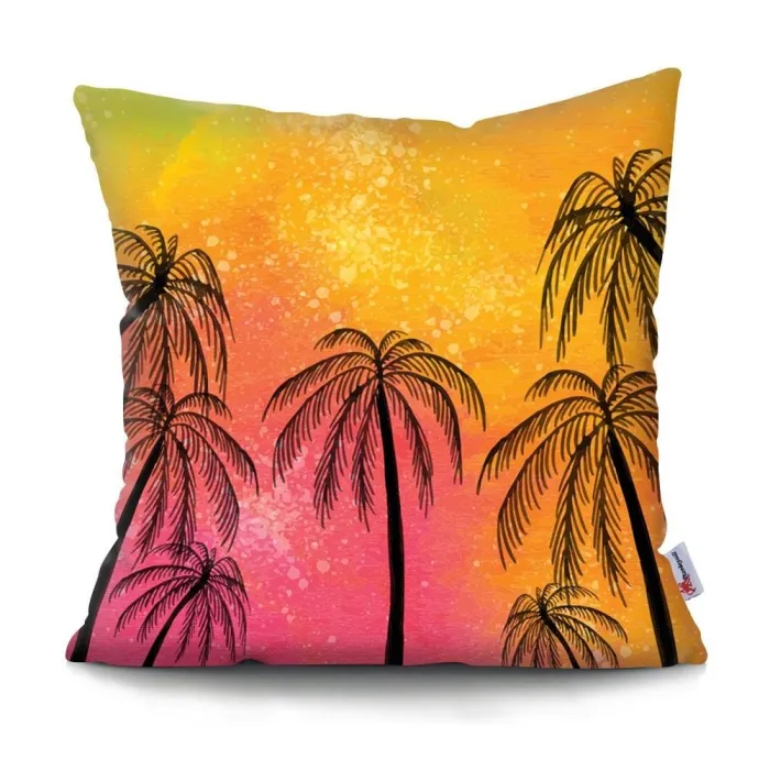 Housse de coussin déco - feuilles - ananas - palmiers - 45 cm * 45 cm
