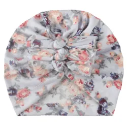 Turban fleur bébé - bonnet avec noeud noeud