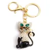 Chat en cristal - porte-clés doré
