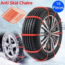 Chaînes antidérapantes pour pneus d'hiver de voiture - nylon - 10 pièces