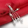 Boucles d'oreilles longues en argent - perles mates - argent sterling 925