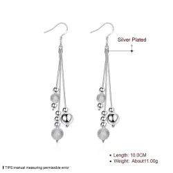 Boucles d'oreilles longues en argent - perles mates - argent sterling 925